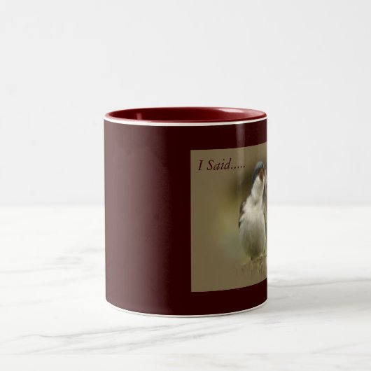 Ich trinke Tee! Zweifarbige Tasse (Mittel)