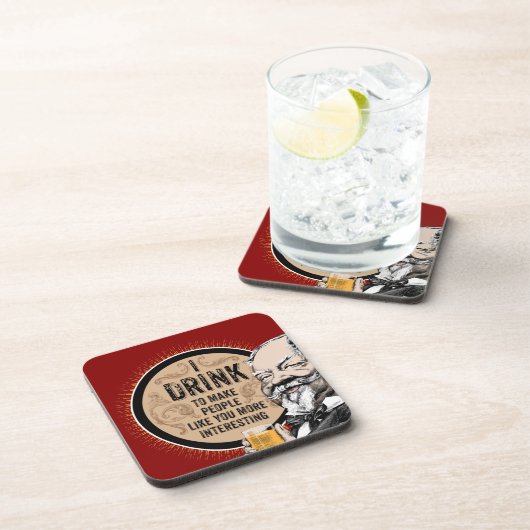 Ich trinke (um dich interessanter zu machen) getränkeuntersetzer (Rechte Seite)