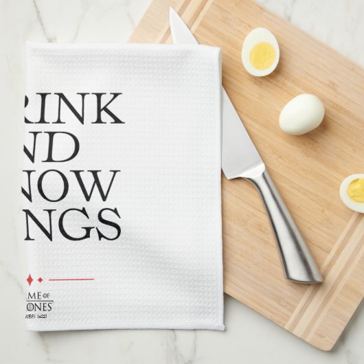 Ich trinke und ich kenne die Dinge Geschirrtuch (Viertel Falte)