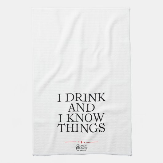 Ich trinke und ich kenne die Dinge Geschirrtuch (Vertikal)