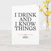 Ich trinke und ich kenne die Dinge Karte (Gelbe Blume)