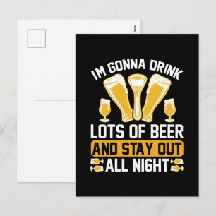 Ich trinke viel Bier Feiertagspostkarte