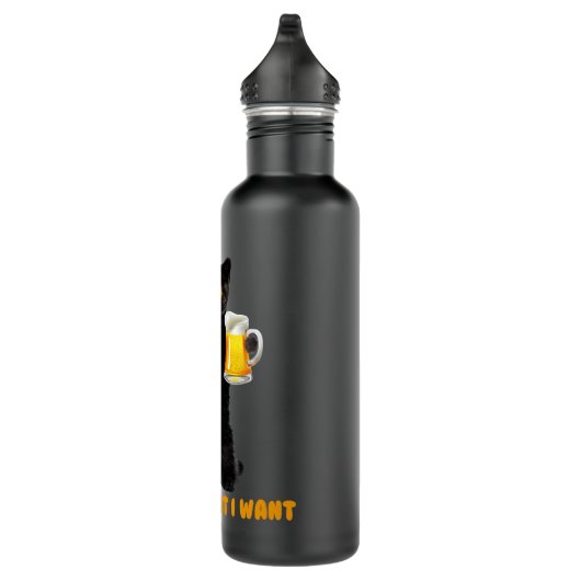 Ich trinke, was ich lustige Black Cat Holds Beer D Edelstahlflasche (Rechts)