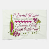 Ich trinke Wein Funny Zitat Design Handtuch (Horizontal)