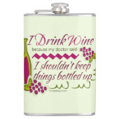 Ich trinke Wein-lustiges Zitat Flachmann (Vorderseite)