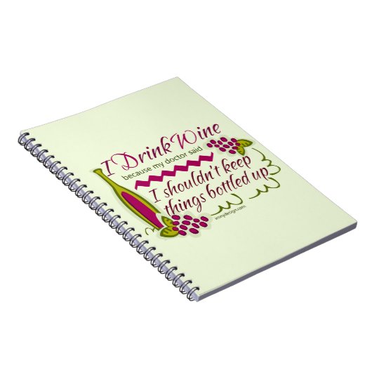 Ich trinke Wein-lustiges Zitat Notizblock (Rechte Seite)
