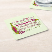 Ich trinke Wein-lustiges Zitat Rechteckiger Pappuntersetzer (angewinkelt)