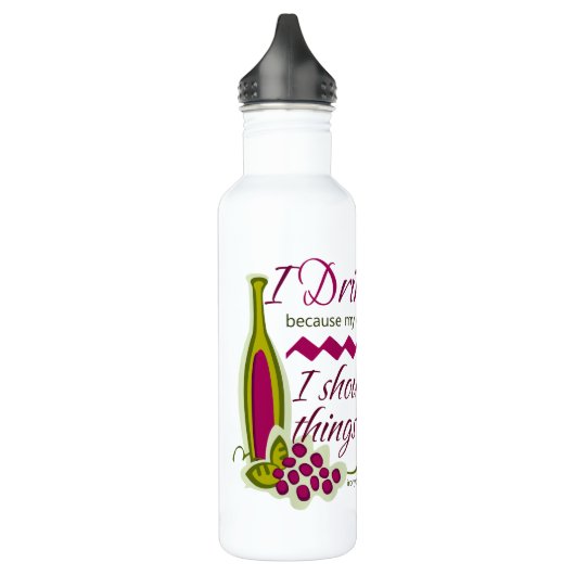 Ich trinke Wein-lustiges Zitat Trinkflasche (Links)