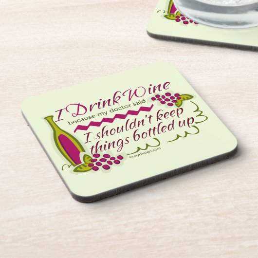 Ich trinke Wein-lustiges Zitat Untersetzer (Linke Seite)