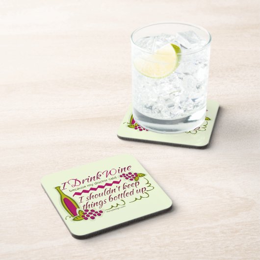 Ich trinke Wein-lustiges Zitat Untersetzer (Rechte Seite)