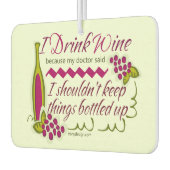 Ich trinke Wein-Zitat Autolufterfrischer (Links)