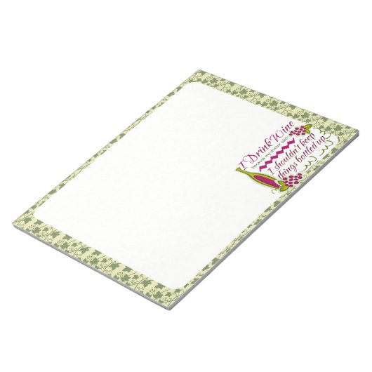 Ich trinke Wein-Zitat Notizblock (angewinkelt)