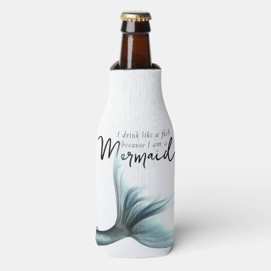 Ich trinke wie ein Fisch, weil ich eine Meerjungfr Flaschenkühler (Flaschenvorderseite)