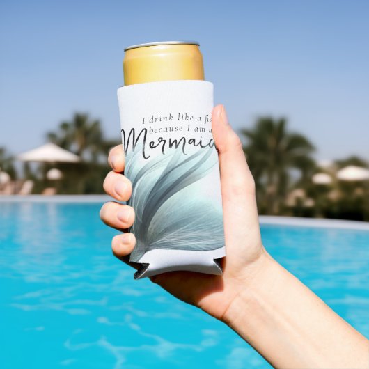 Ich trinke wie ein Fisch, weil ich eine Meerjungfr Selters Dosenkühler (In Situ Pool)