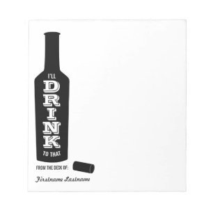 Ich trinke zu den dieser Wein-Liebhabern Notizblock