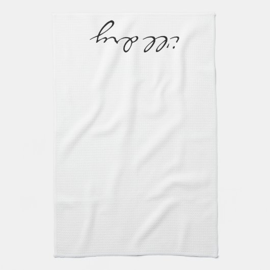 Ich TROCKNE Geschirrtuch - Typografie (Vertikal)