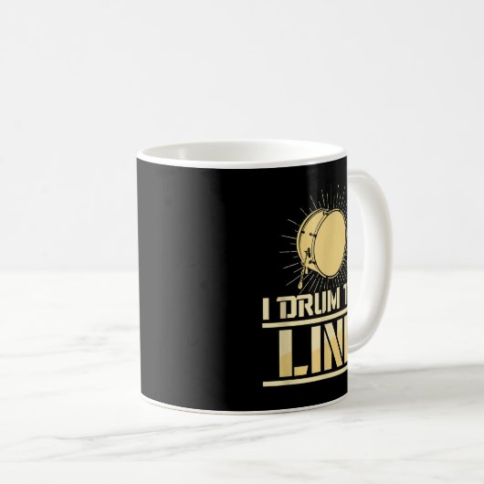 Ich trommle den Line Funny Drumline Band Musiker Kaffeetasse (VorderseiteRechts)