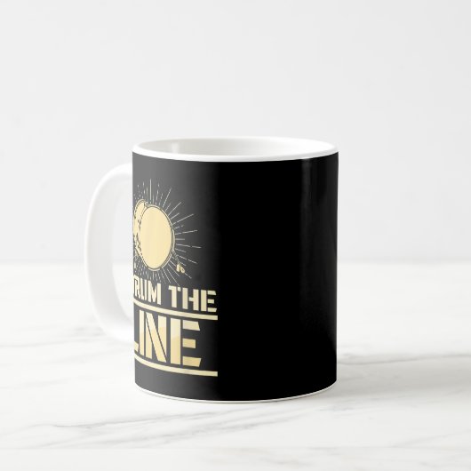 Ich trommle den Line Funny Drumline Band Musiker Kaffeetasse (Vorderseite Links)