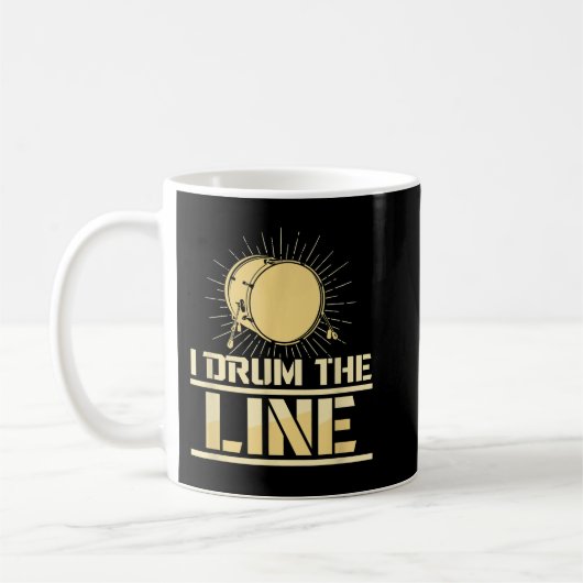 Ich trommle den Line Funny Drumline Band Musiker Kaffeetasse (Links)