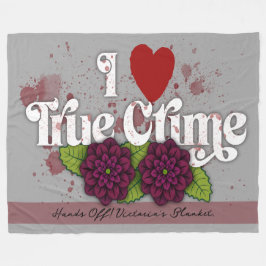 Ich ❤️ True Crime! – Schwarze Dahlie Blumen Design Fleecedecke