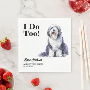 Ich tue auch! Altes englisches Hochzeitstier Serviette