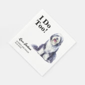 Ich tue auch! Altes englisches Hochzeitstier Serviette (Ecke)