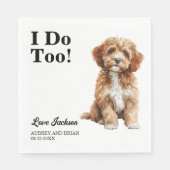 Ich tue auch! Cavapo Dog Pet Wedding Serviette (Vorderseite)