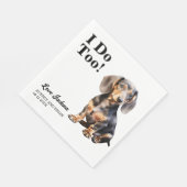 Ich tue auch! Dackel Dog Pet Hochzeit Serviette (Ecke)