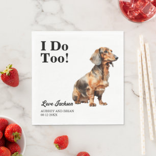 Ich tue auch! Dackel Dog Pet Hochzeit Serviette