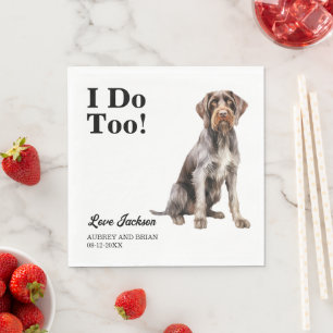Ich tue auch! Deutsches Drahthaar Pointer Dog Pet Serviette