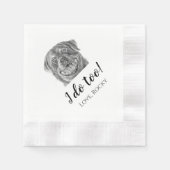 Ich tue auch! Dog Themed Wedding Party Napkins Rot Serviette (Vorderseite)