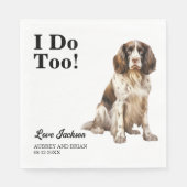 Ich tue auch! English Springer Spanel Dog Pet Wedd Serviette (Vorderseite)