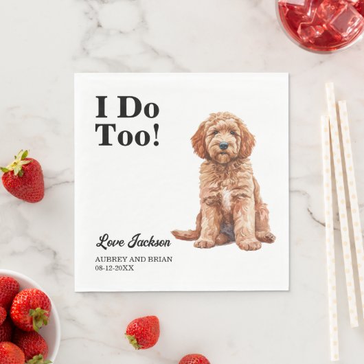 Ich tue auch! Goldendoodle Hund Haustier Serviette (Beispiel)