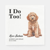 Ich tue auch! Goldendoodle Hund Haustier Serviette (Vorderseite)