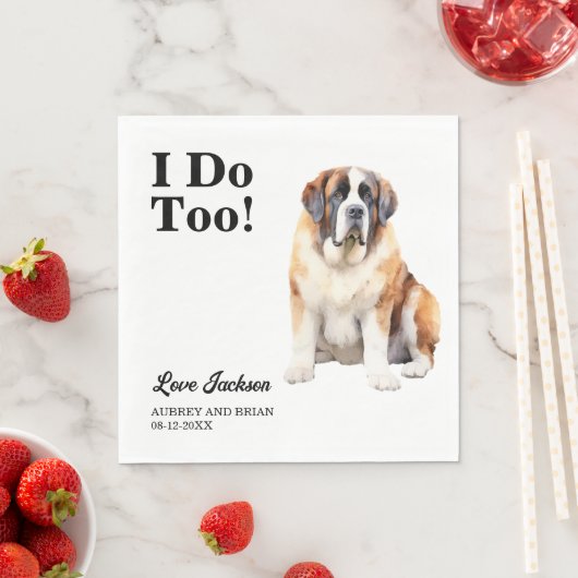 Ich tue auch! Heiligtum Saint Bernard Dog Serviette (Beispiel)