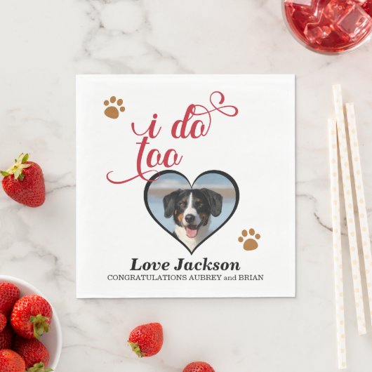 Ich tue auch! Hochzeit von Napkin mit Ihrem Hunde- Serviette (Beispiel)