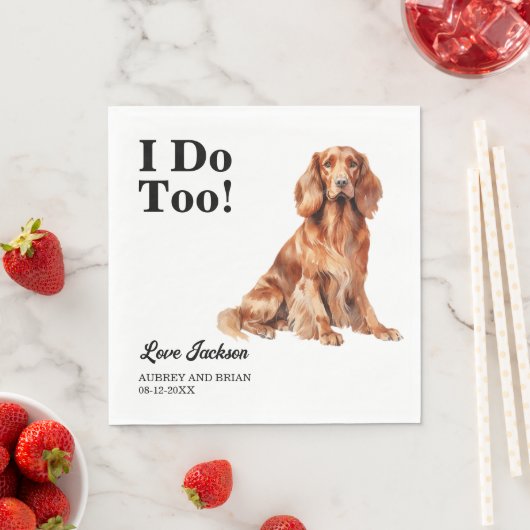 Ich tue auch! Irish Setter Dog Pet Serviette (Beispiel)
