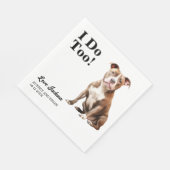 Ich tue auch! Pitbull Hunde Hochzeitstiefel Serviette (Ecke)