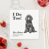 Ich tue auch! Standard Poodle Dog Hochzeitstipp Serviette (Beispiel)