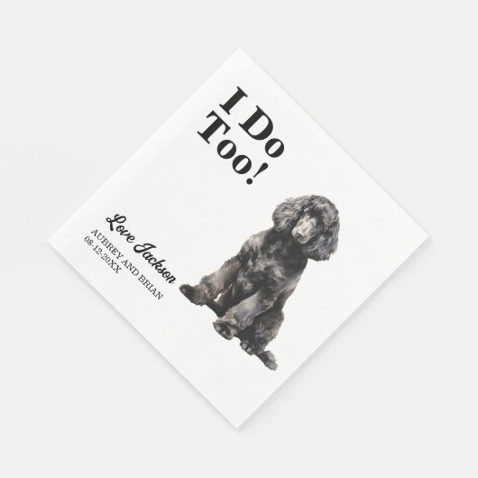 Ich tue auch! Standard Poodle Dog Hochzeitstipp Serviette (Ecke)