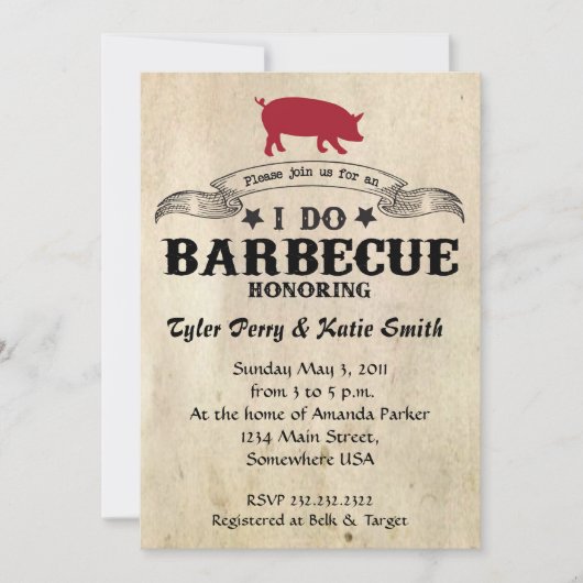 Ich tue Barbecue Einladung (Vorderseite)
