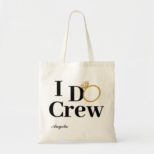 ICH TUE CREW schwarze Goldbrautjungfern-Tasche Tragetasche (Vorne)