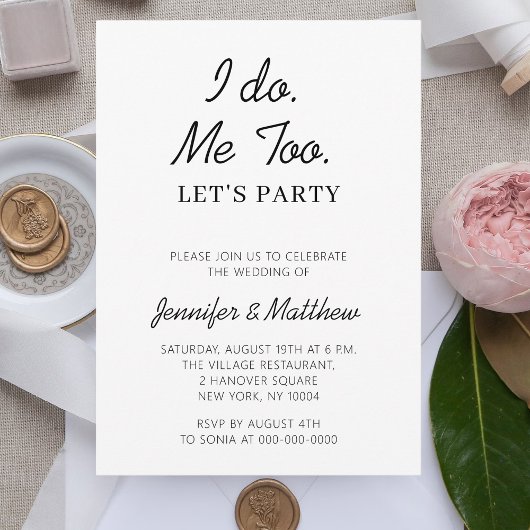 Ich tue, dass auch ich Party Elopement Wedding Par Einladung