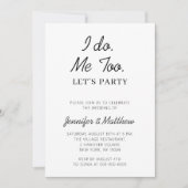 Ich tue, dass auch ich Party Elopement Wedding Par Einladung (Vorderseite)