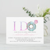 Ich tue | Donut Themed Bridal Dusche Einladung (Stehend Vorderseite)