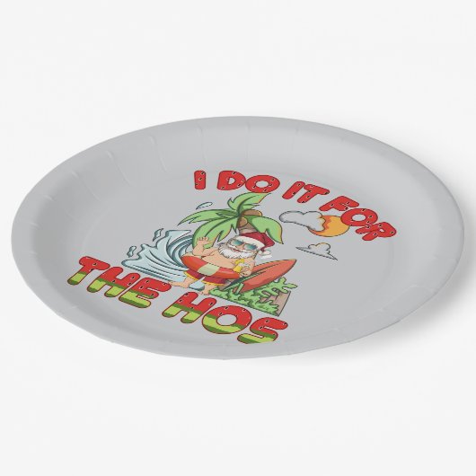 Ich tue es für das Ho | Weihnachten im Juli Pappteller (Schrägansicht)