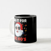 Ich tue es für das lustige, unangemessene Weihnach Zweifarbige Tasse (Vorderseite Links)