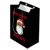 Ich tue es für den afroamerikanischen Santa Black Mittlere Geschenktüte (Vorderseite Schrägansicht)