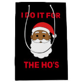 Ich tue es für den afroamerikanischen Santa Black Mittlere Geschenktüte (Vorderseite)
