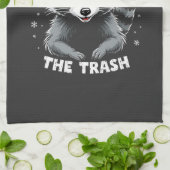 Ich tue es für den Trash Funny Weihnachts-Raccoon Geschirrtuch (Gefaltet)